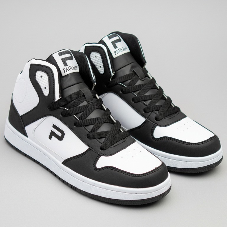 PAULMAY - Sepatu Sneakers Pria Wanita Lisbon High - White Black