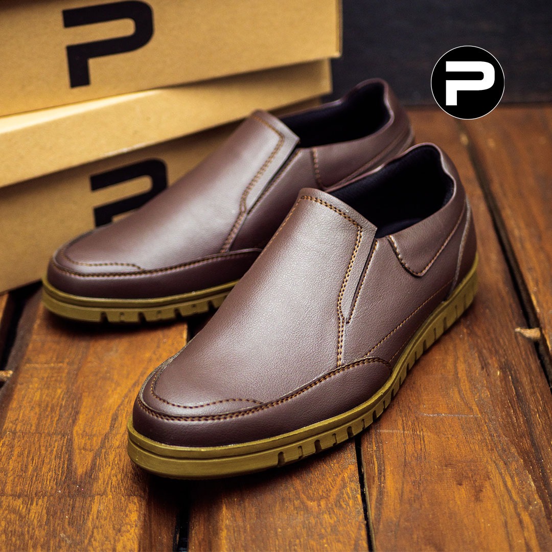 PAULMAY - Sepatu Slip on Pria Modena 42 Dark Brown