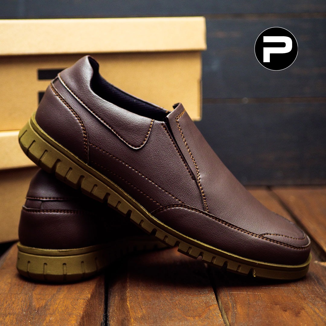 PAULMAY - Sepatu Slip on Pria Modena 42 Dark Brown