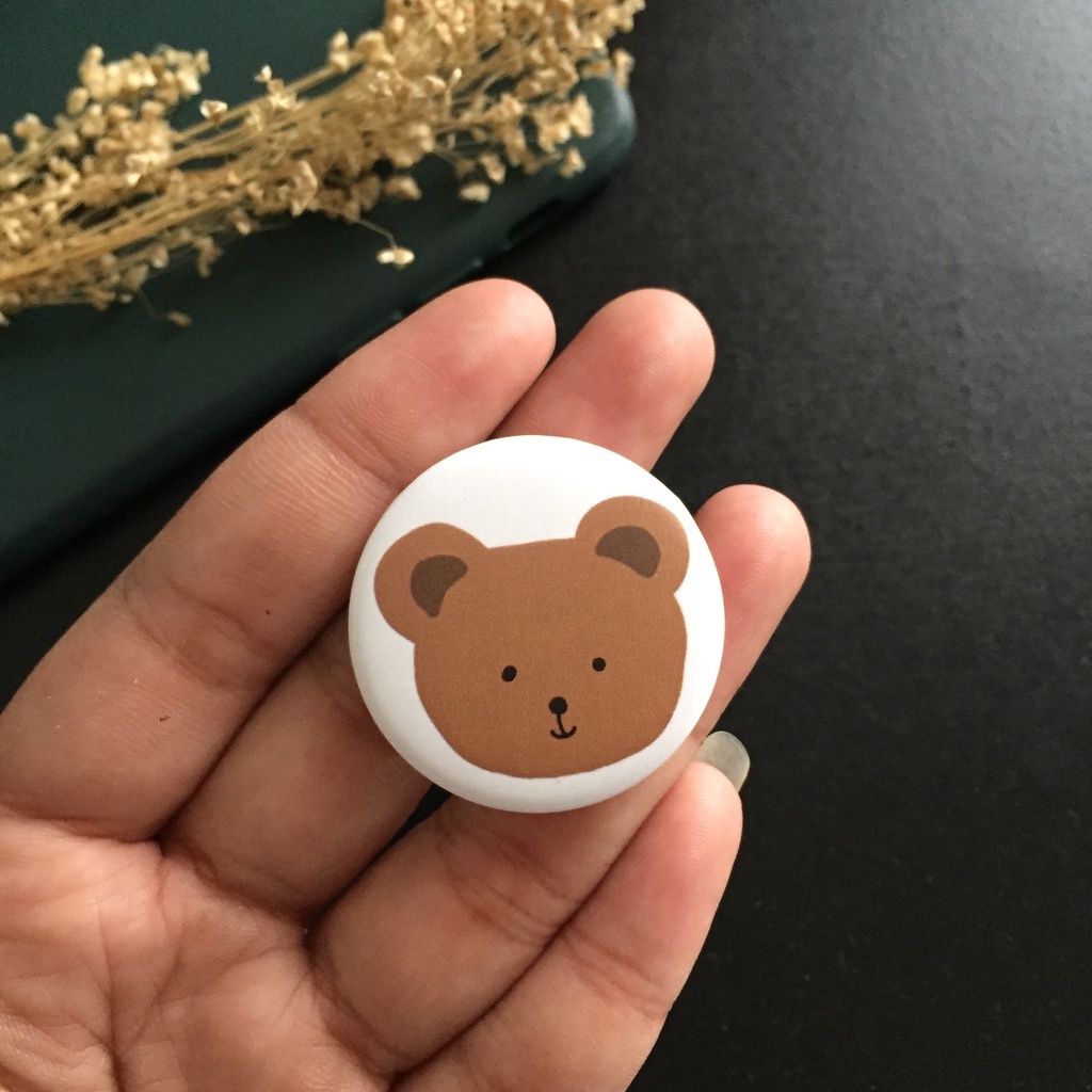 PIN BEAR BROWN BADGE BROS BROOCH - 1 SET ISI 3 PCS