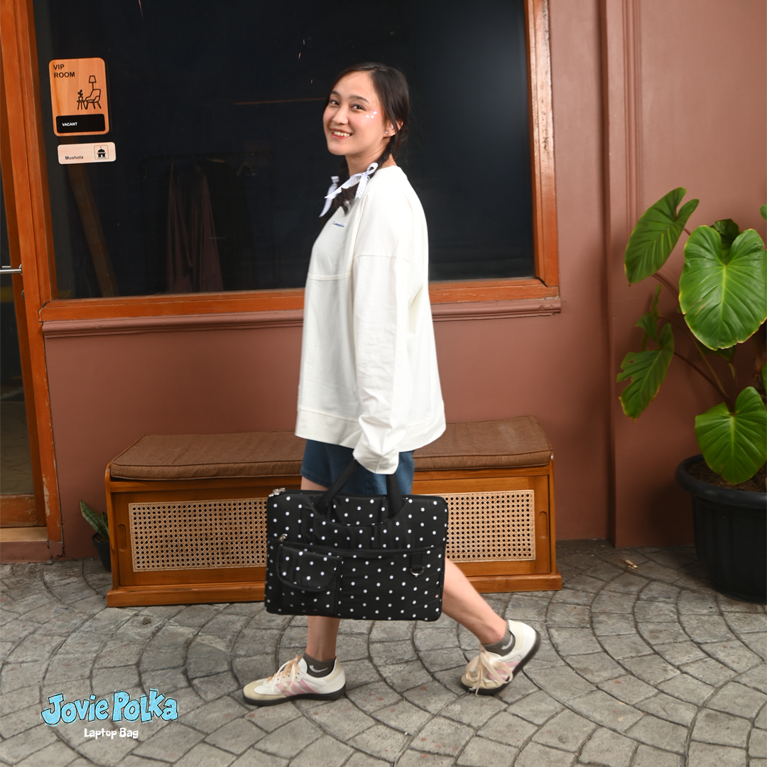 (COMPANION) Jovie Polka Laptop Bag