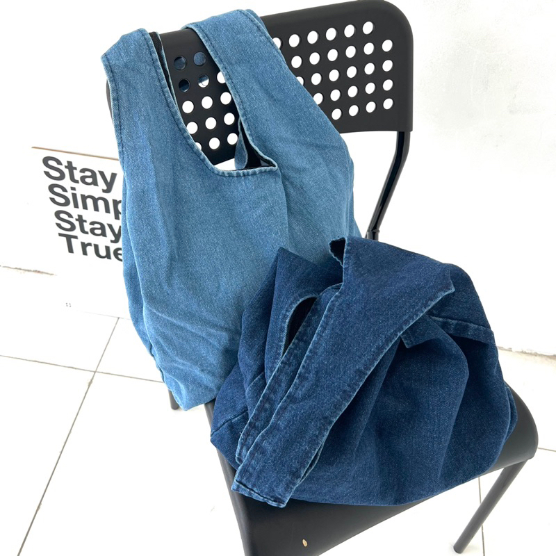 HOBO JEANS Totebag Polos Bahan Jeans