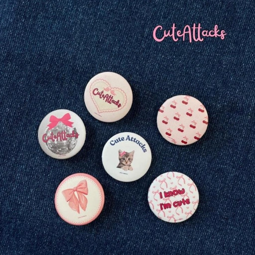 Image of (companion) pin badge cute attacks edition - 1 SET ISI 6 PCS