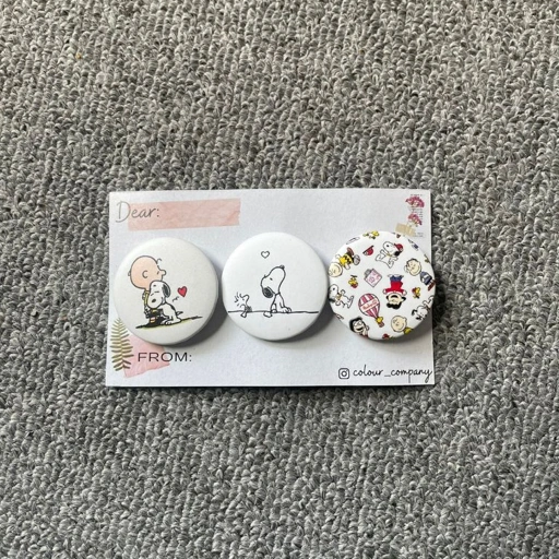 Image of PIN SNOOPY BADGE BROS BROOCH - 1 SET ISI 3 PCS