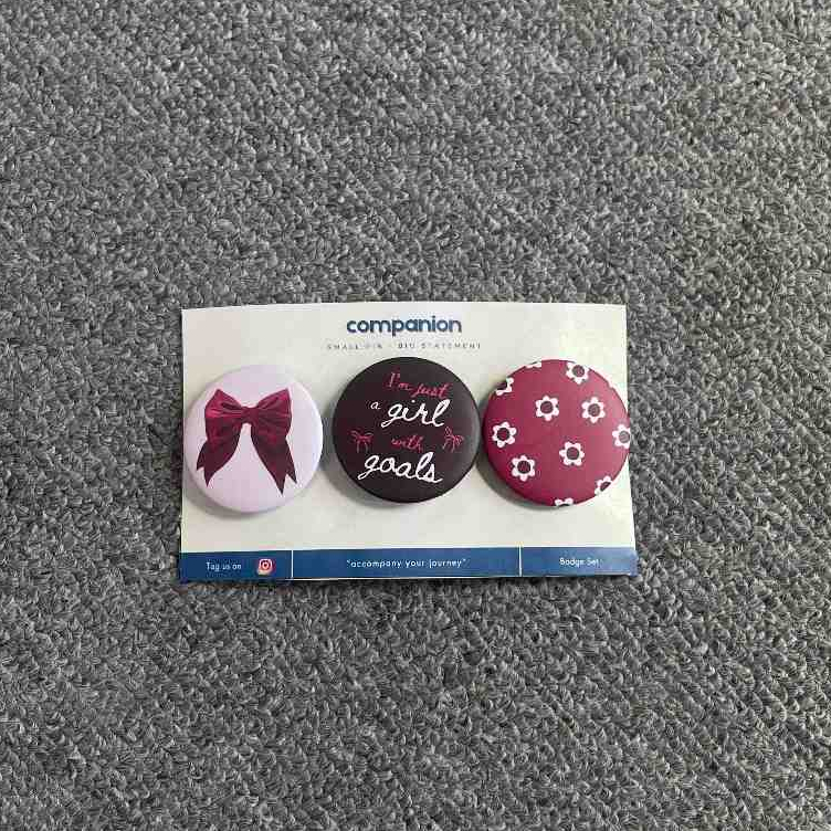 Pin Badge Burgundy Series by Colour Company - 1 set isi 3 pcs