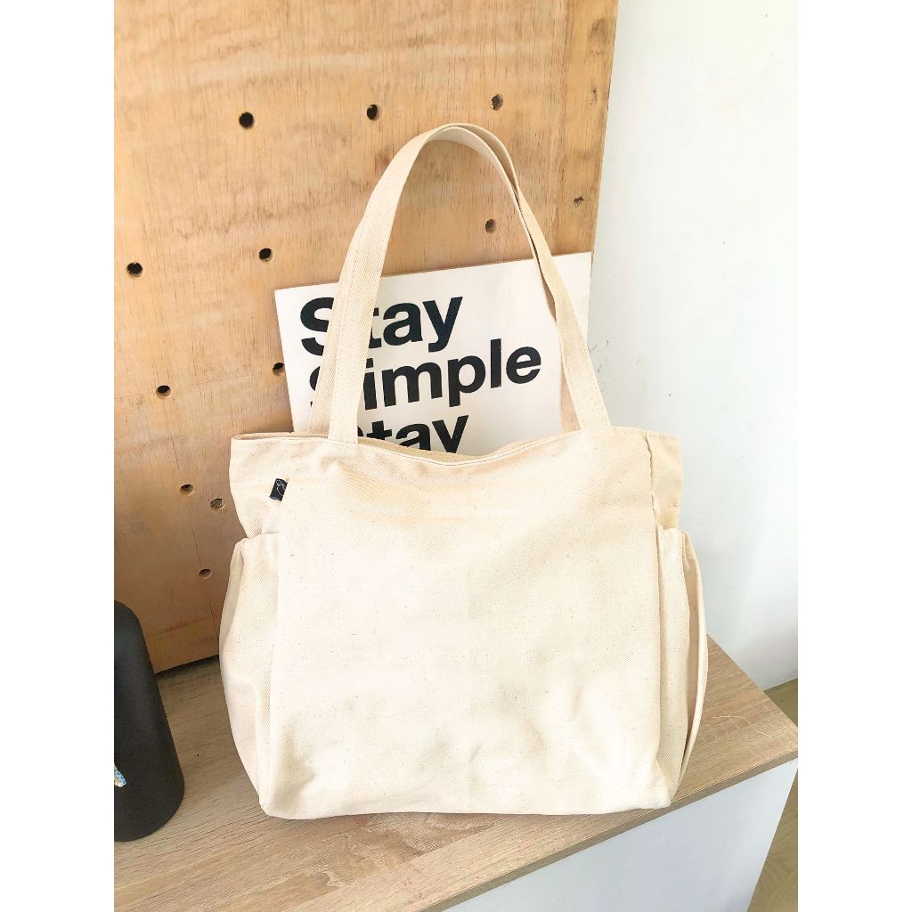 (companion) Totebag Jeans polos - Tas Kuliah Kerja Wanita