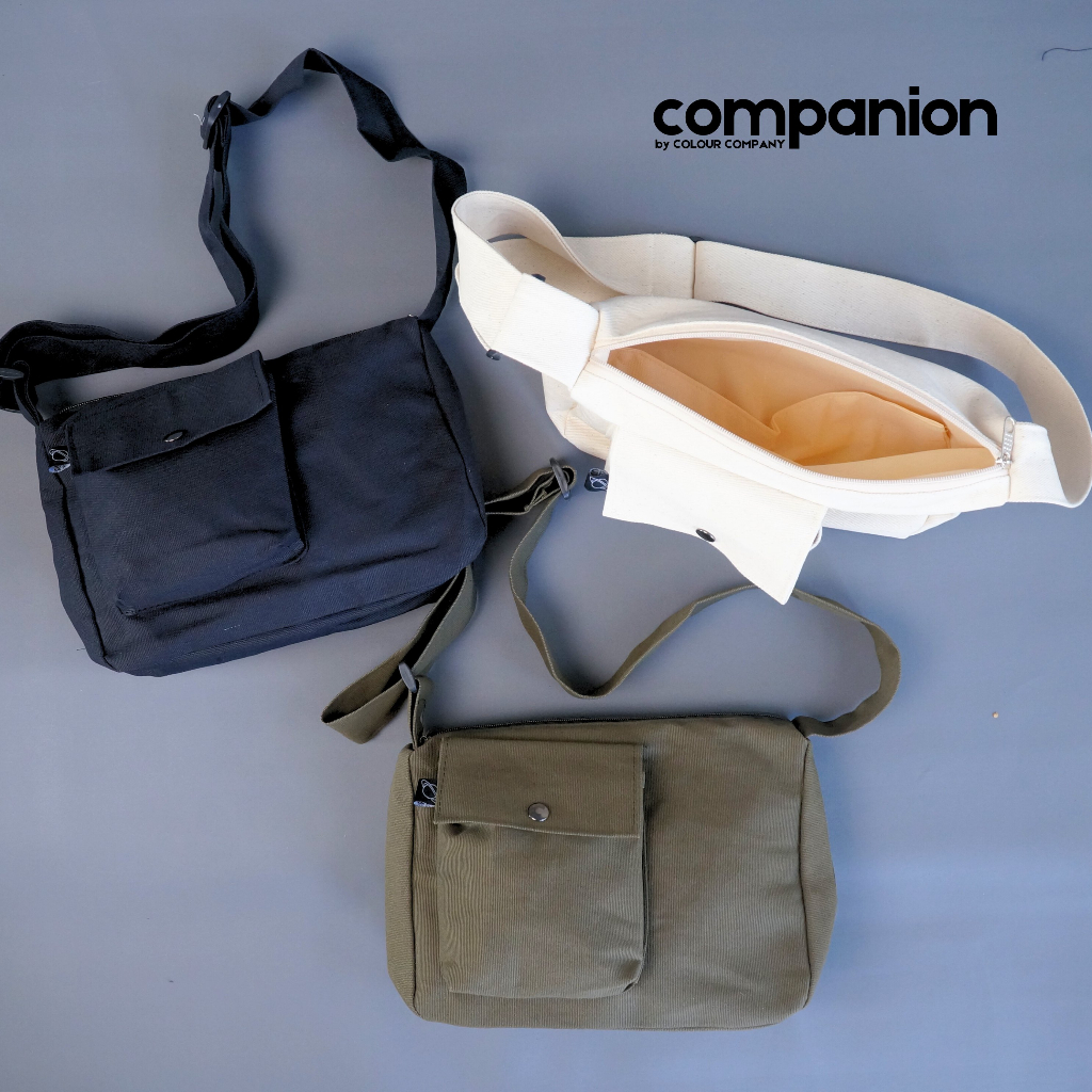 SAVIOUR SINGLE SAKU TAS SLING BAG CANVAS POCKET UNISEX PRIA & WANITA