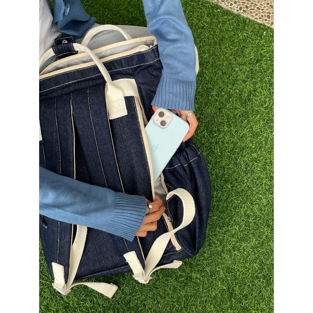 (companion) Kio Backpack Jeans Denim Tas Ransel Backpack Kuliah Kerja Pria Wanita
