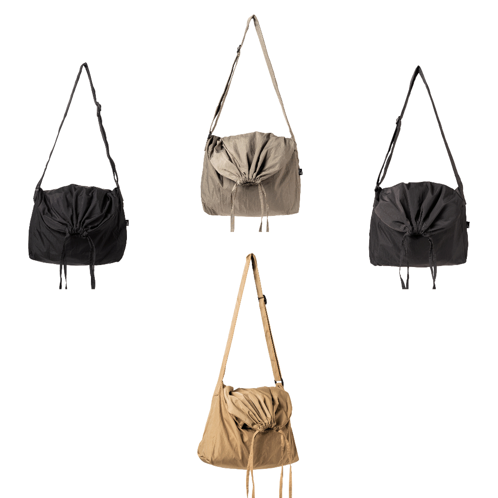 (Companion) Falten Drawsting Sling Bag Nylon Crinckle Slingbag