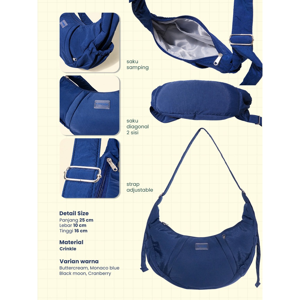 JOY TAS SLINGBAG WANITA POLYESTER TAHAN AIR BANYAK SAKU ADJUSTABLE