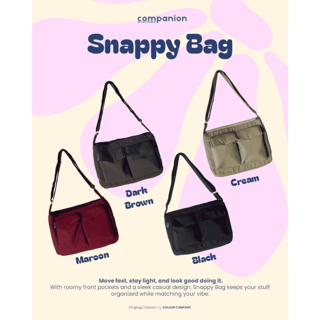 SNAPPY BAG SLING BAG UNISEX TAS SLEMPANG PRIA WANITA POLYESTER