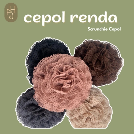 Image of 𝐀𝐍𝐄𝐋𝐀 𝐇𝐈𝐉𝐀𝐁 - Ciput Scruncie Cepol Renda ( Scruncies Brukat )