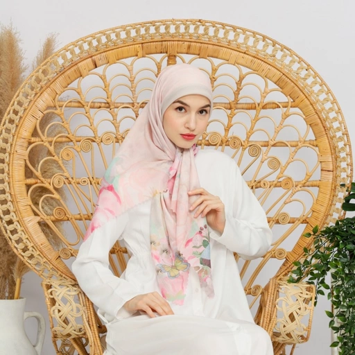 Image of The Aurora Butterfly Scarf - Soft Pink & Soft Brown