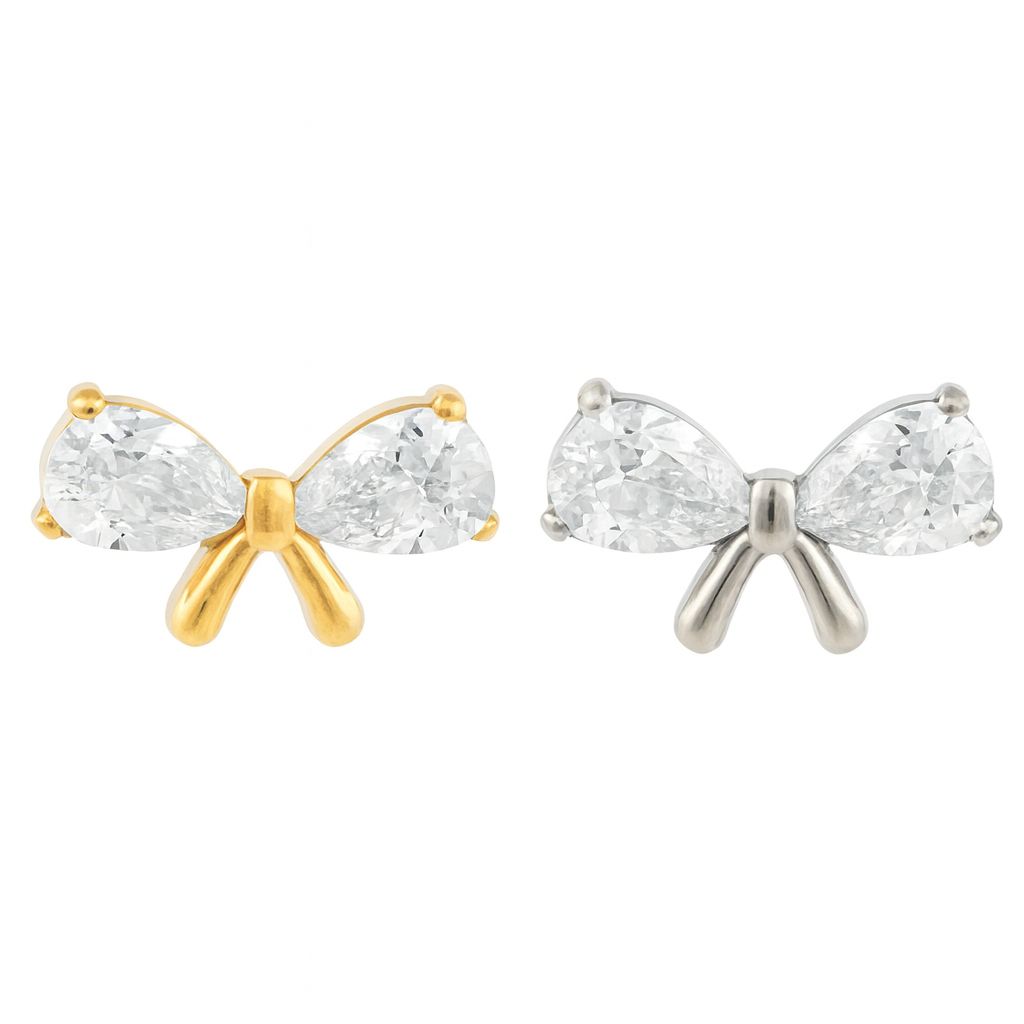Crystal Bow - Titanium Flatback