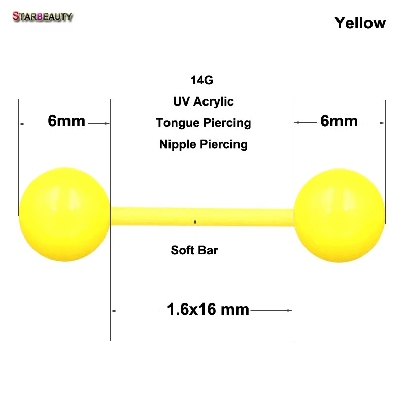 Candy Color Soft Acrylic - Barbell Tongue & Nipple Piercing