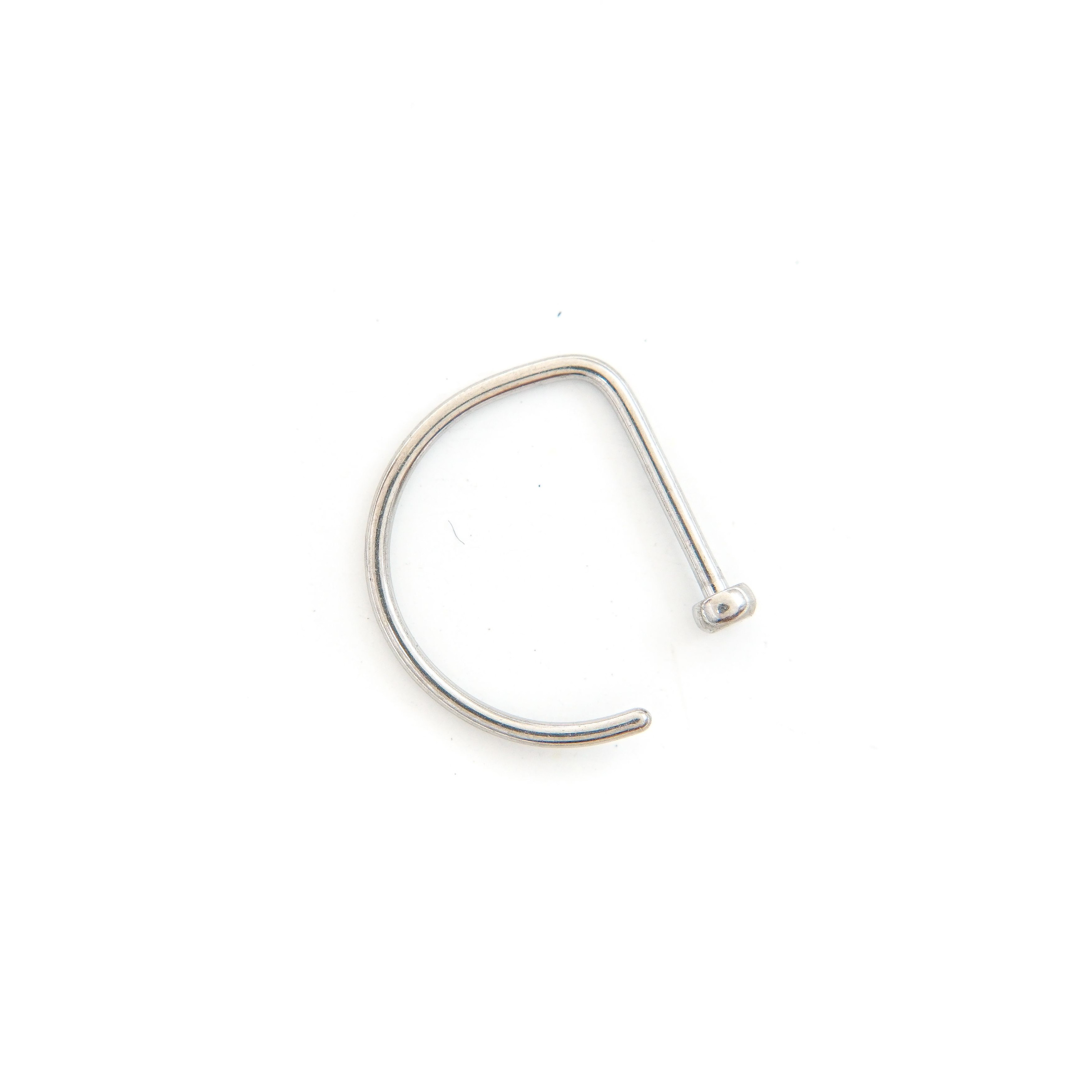 D-shape Nostril Hoop Ring - Titanium