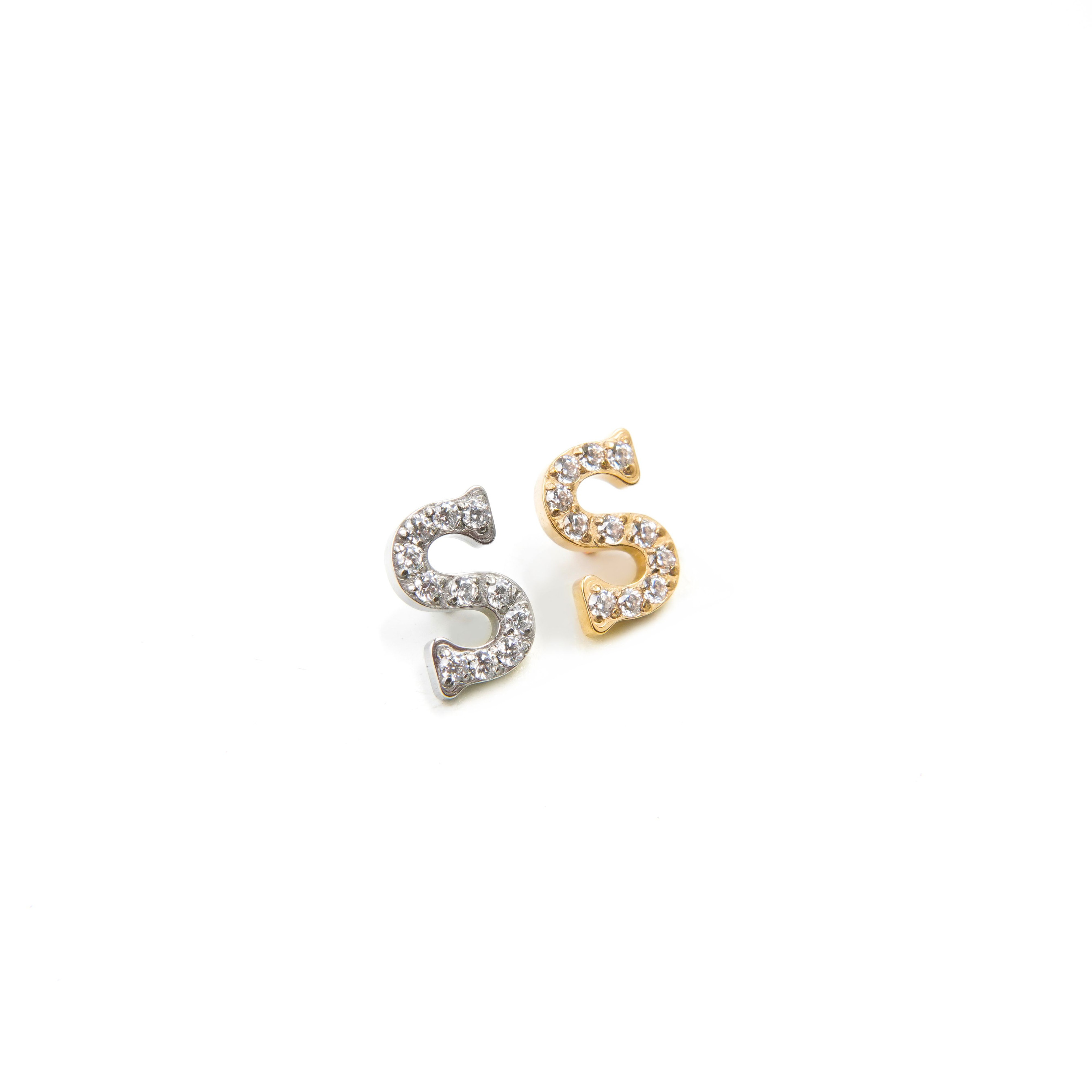 Letter S Piercing Replacement (just Top) - Titanium