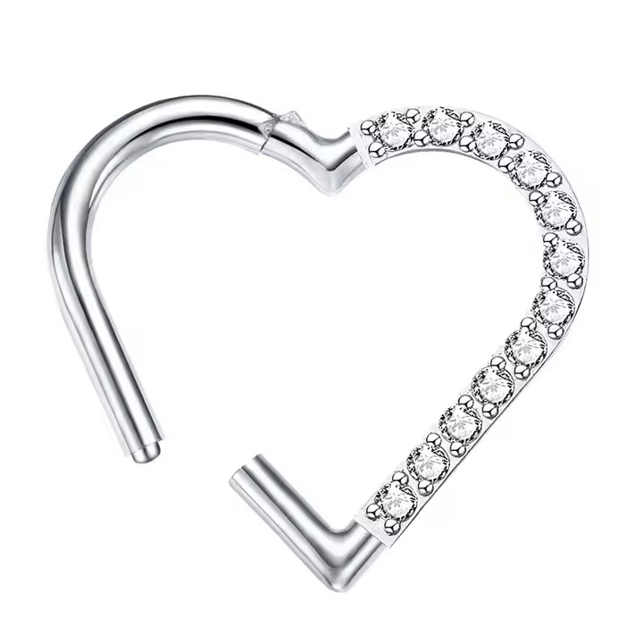 Heart Daith With Gem - Titanium