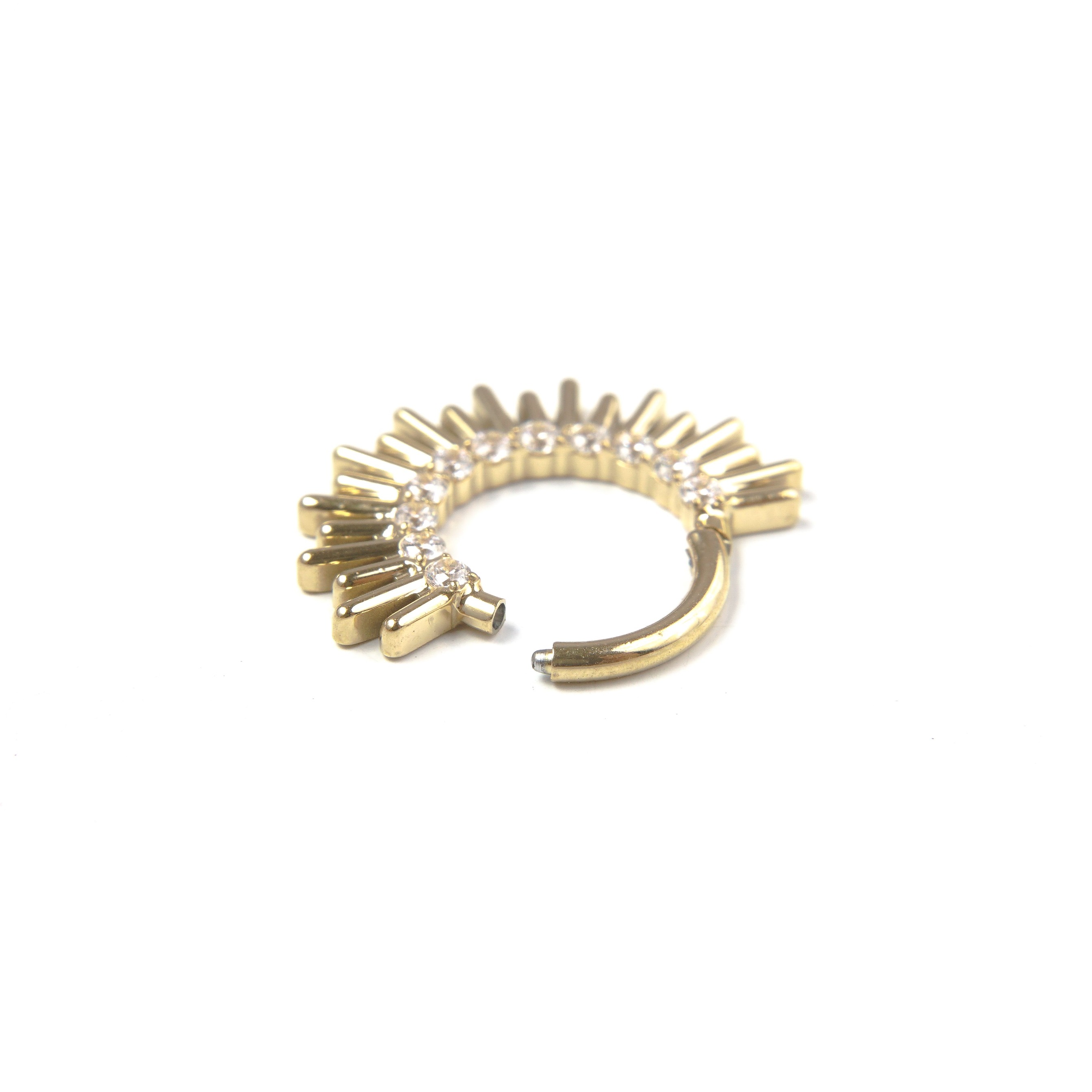 Sunburst Diamond Hoops - Titanium