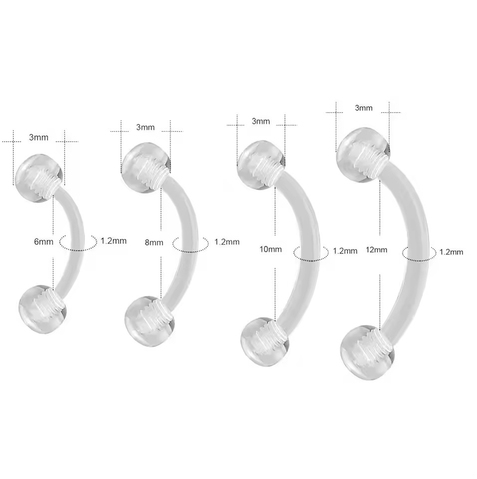 Clear Piercing Retainers - Curved Barbell