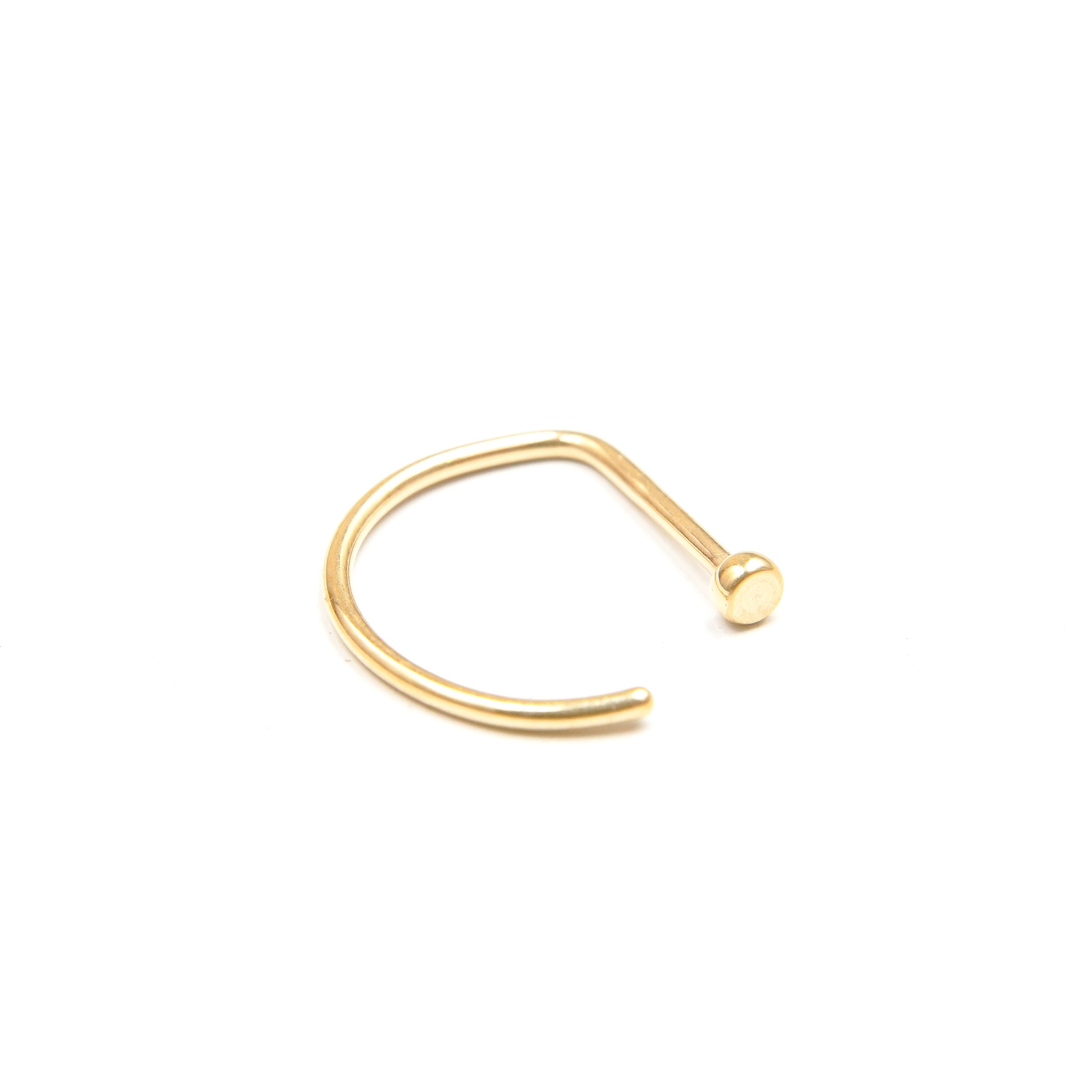 D-shape Nostril Hoop Ring - Titanium