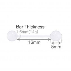 Clear Piercing Retainers - Tongue