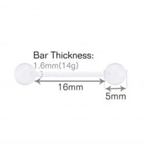 Image of Clear Piercing Retainers - Tongue