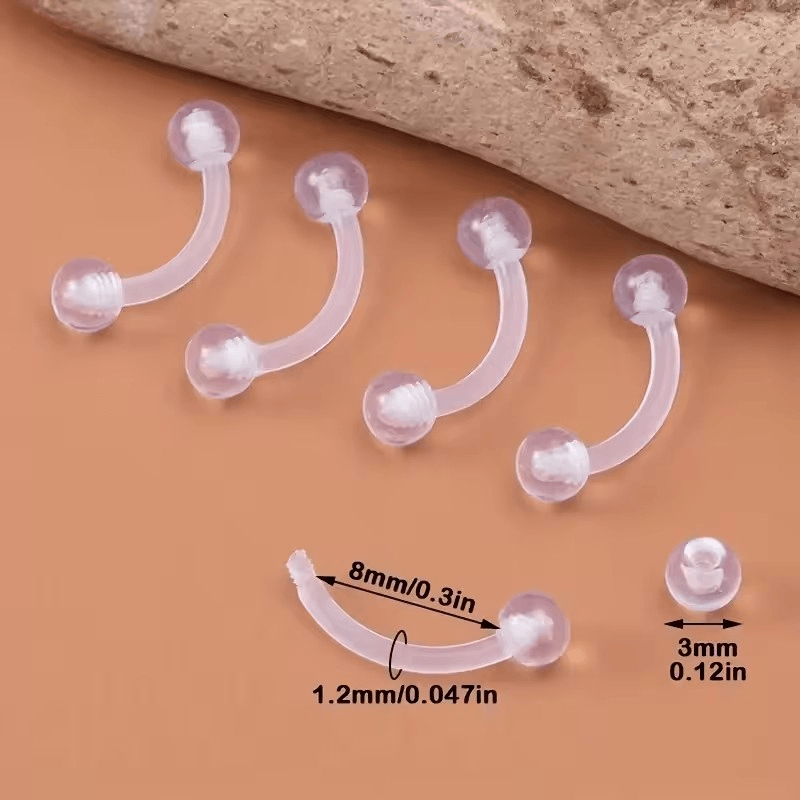 Clear Piercing Retainers - Curved Barbell