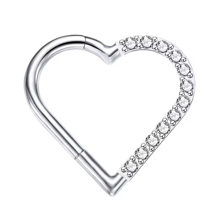 Heart Daith With Gem - Titanium