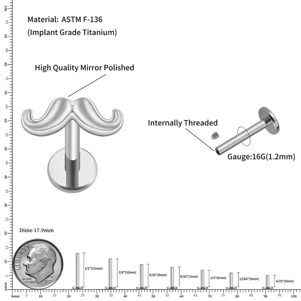 mustache - Titanium