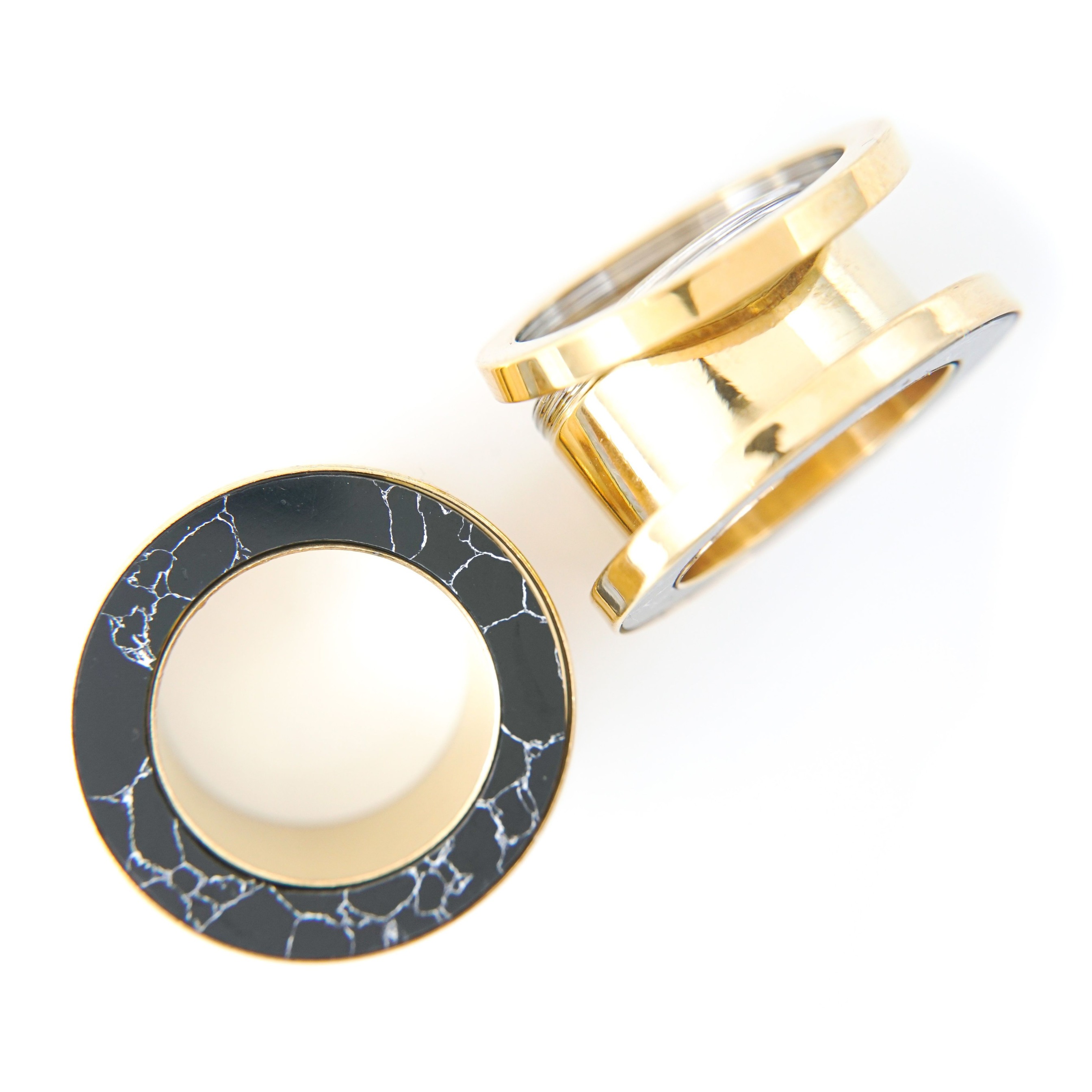 Marmer Black Gold - Steel Plugs