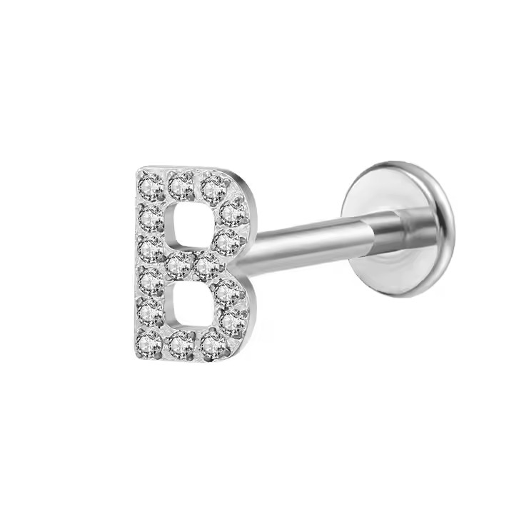 B Letter Shape - Titanium