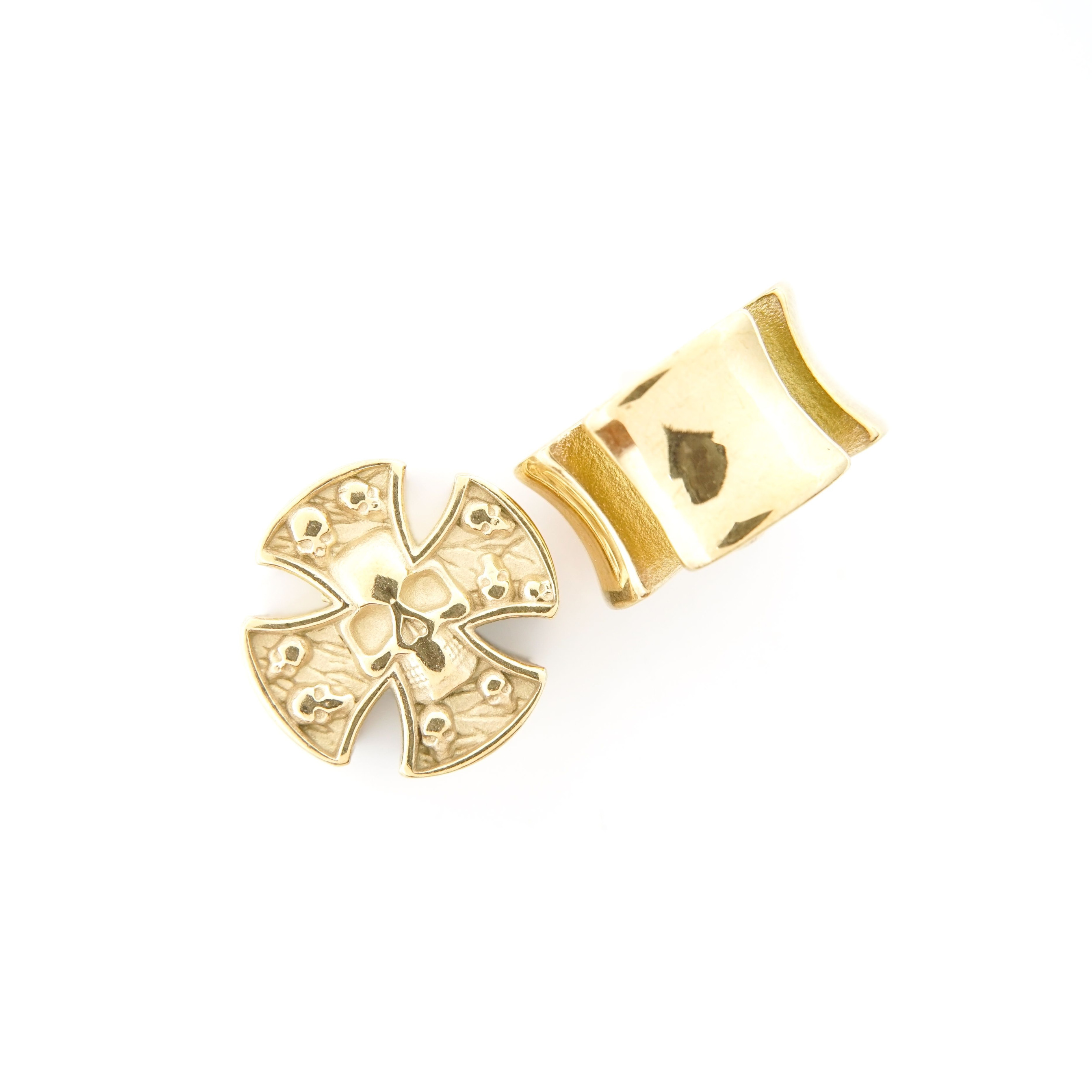 Cross Skull Gold - Steel Plugs