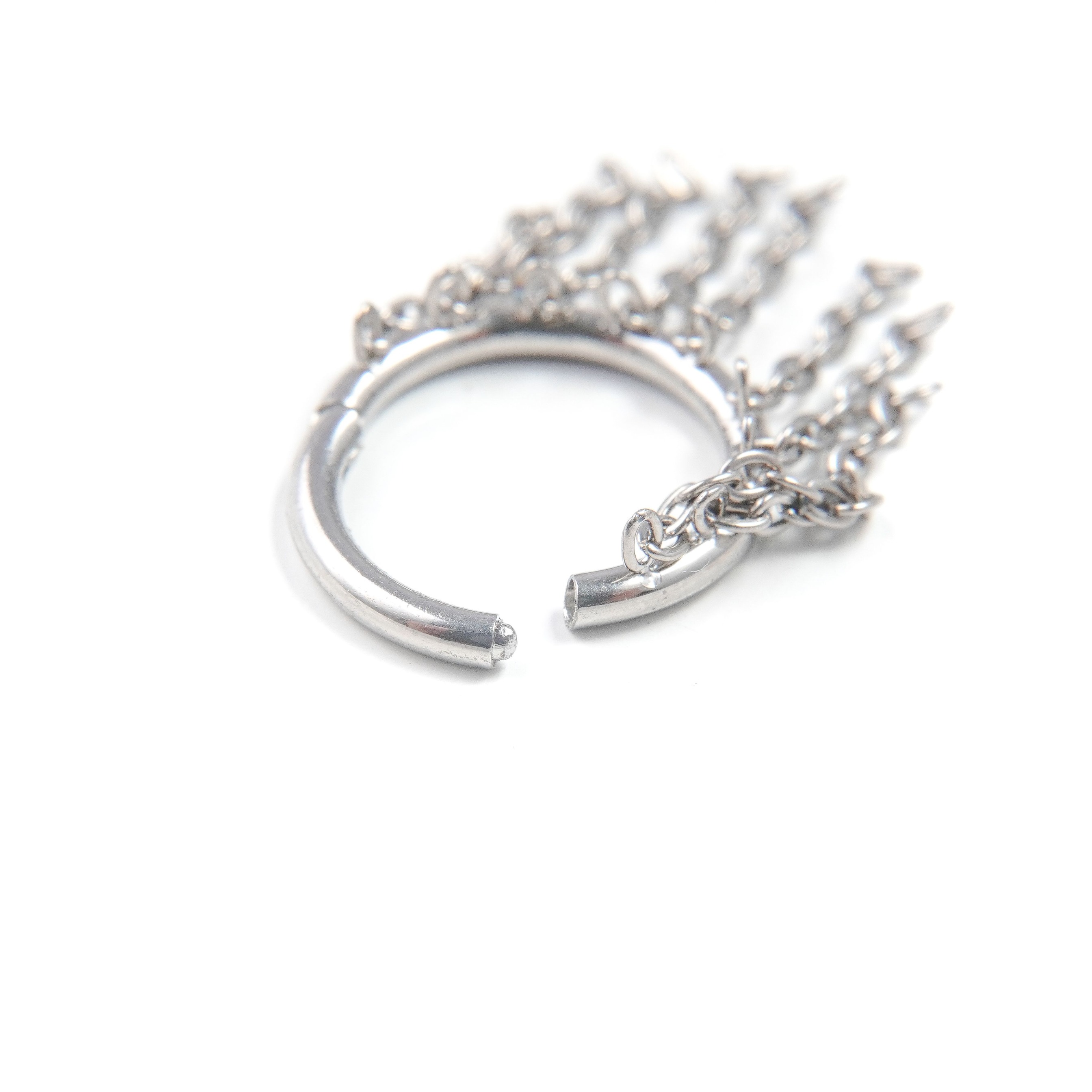 Chain Drop Ring - Titanium