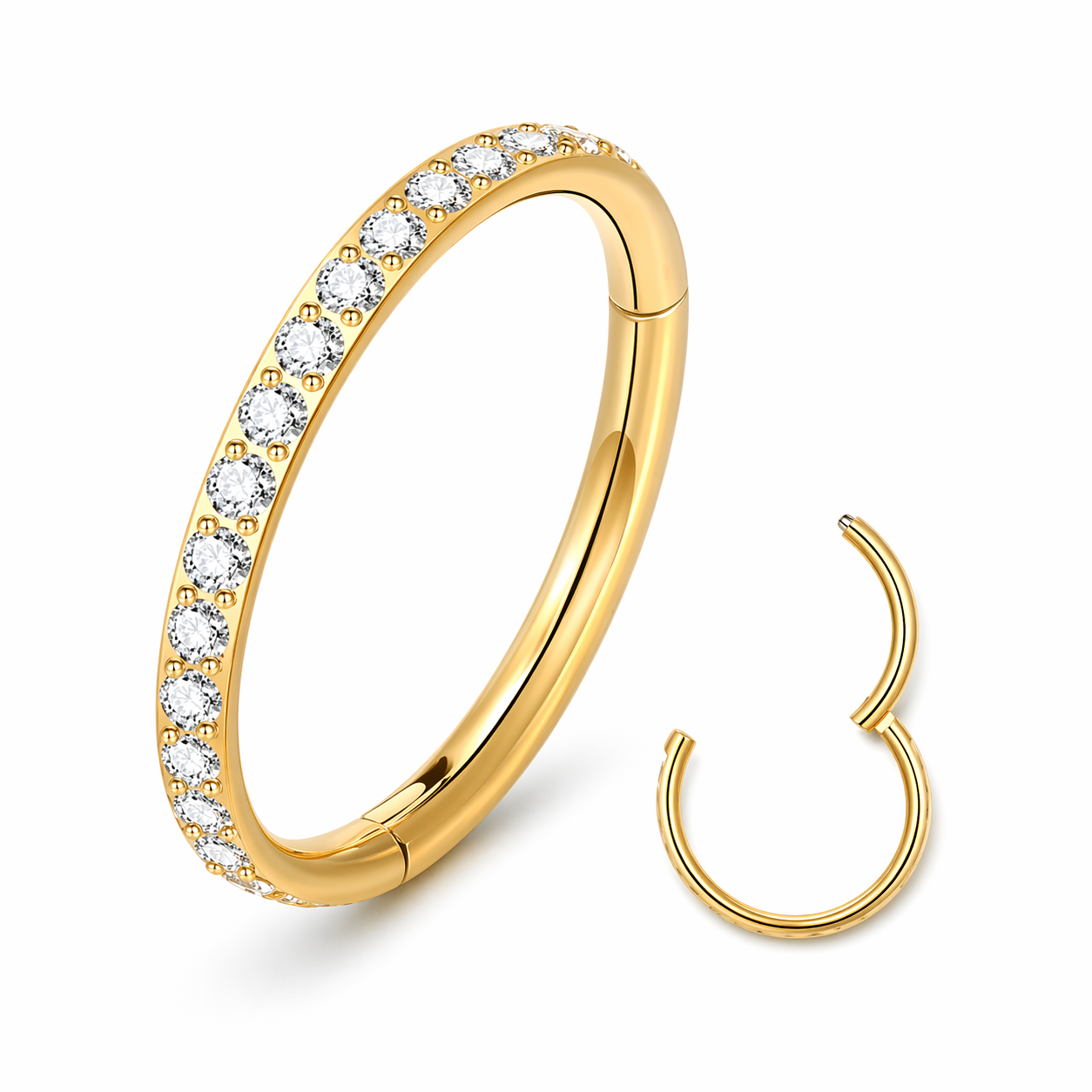 Pave Hoop Clicker - Titanium