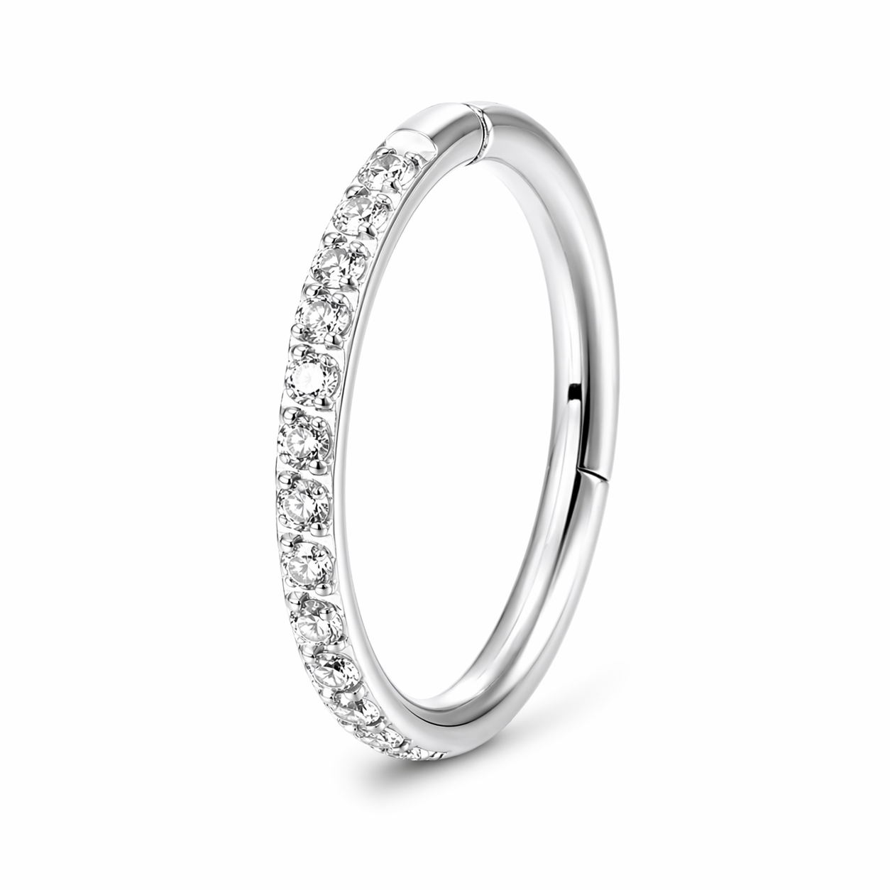 Pave Hoop Clicker - Titanium