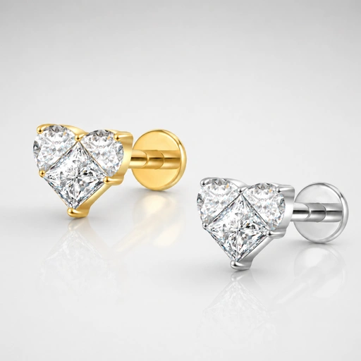 Image of Heart Facet - Titanium