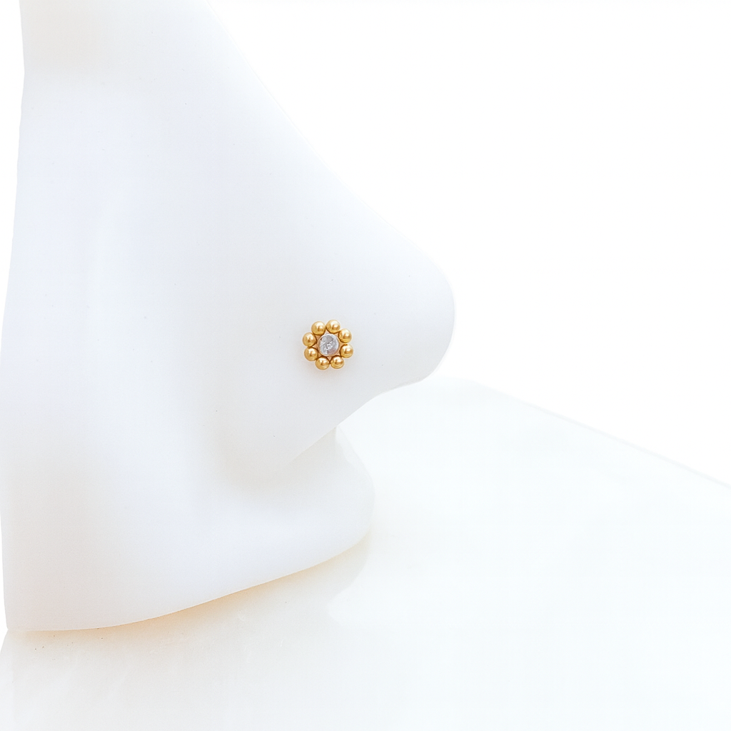 Mandala L Nose Stud - Titanium