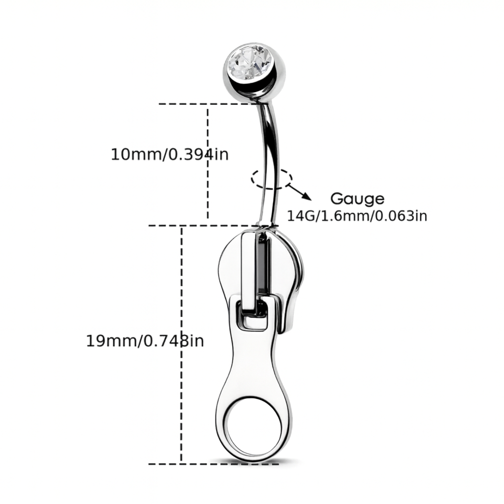 Zipper Pull Belly - Titanium