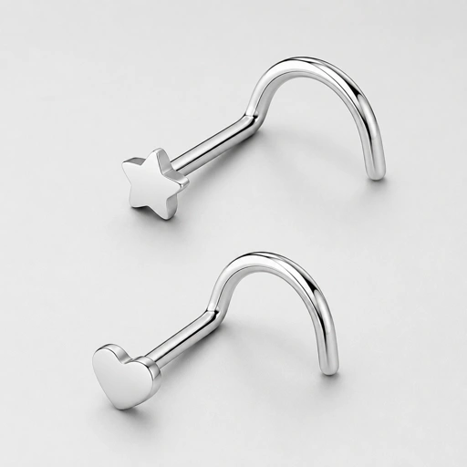 Image of Star and Heart Nostril - Titanium