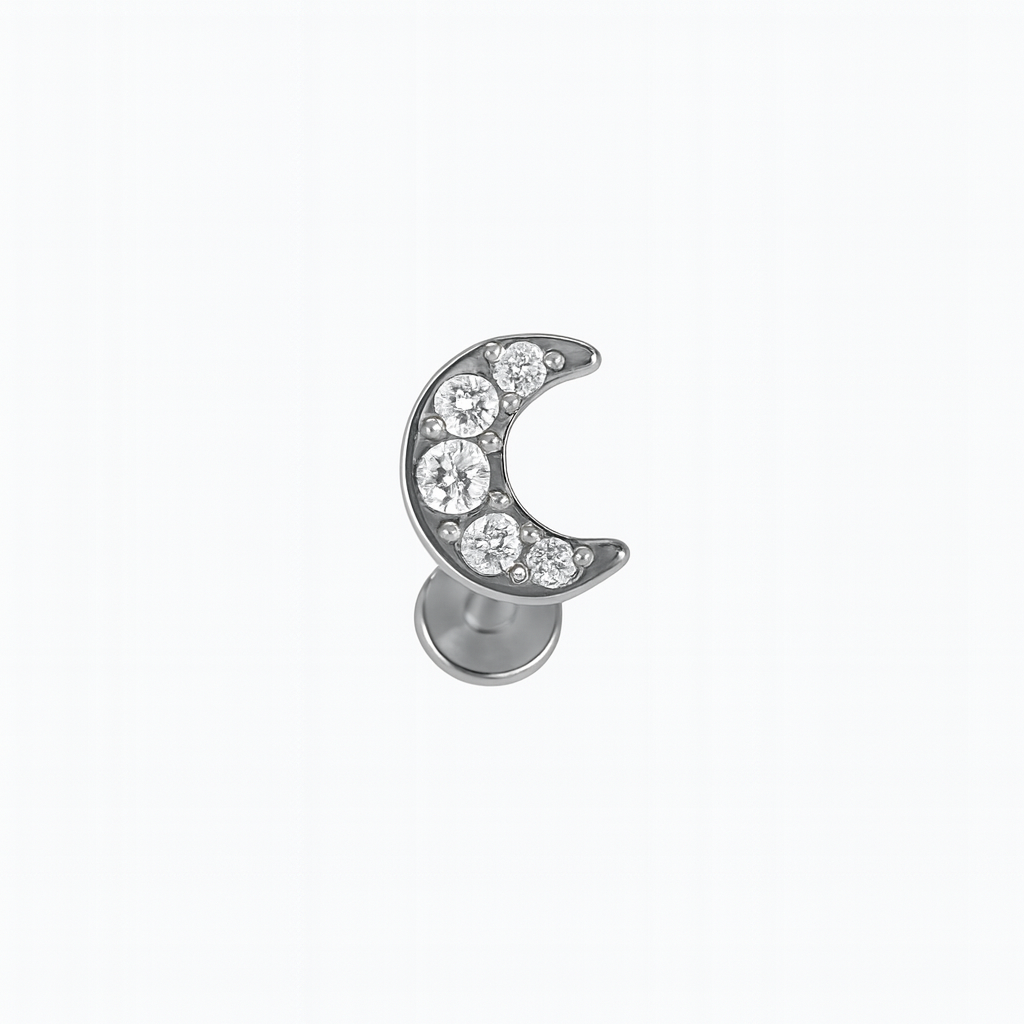 Crystal Crescent - Flatback Titanium