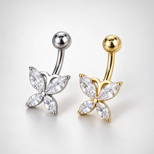 Crystal Butterfly - Titanium Belly