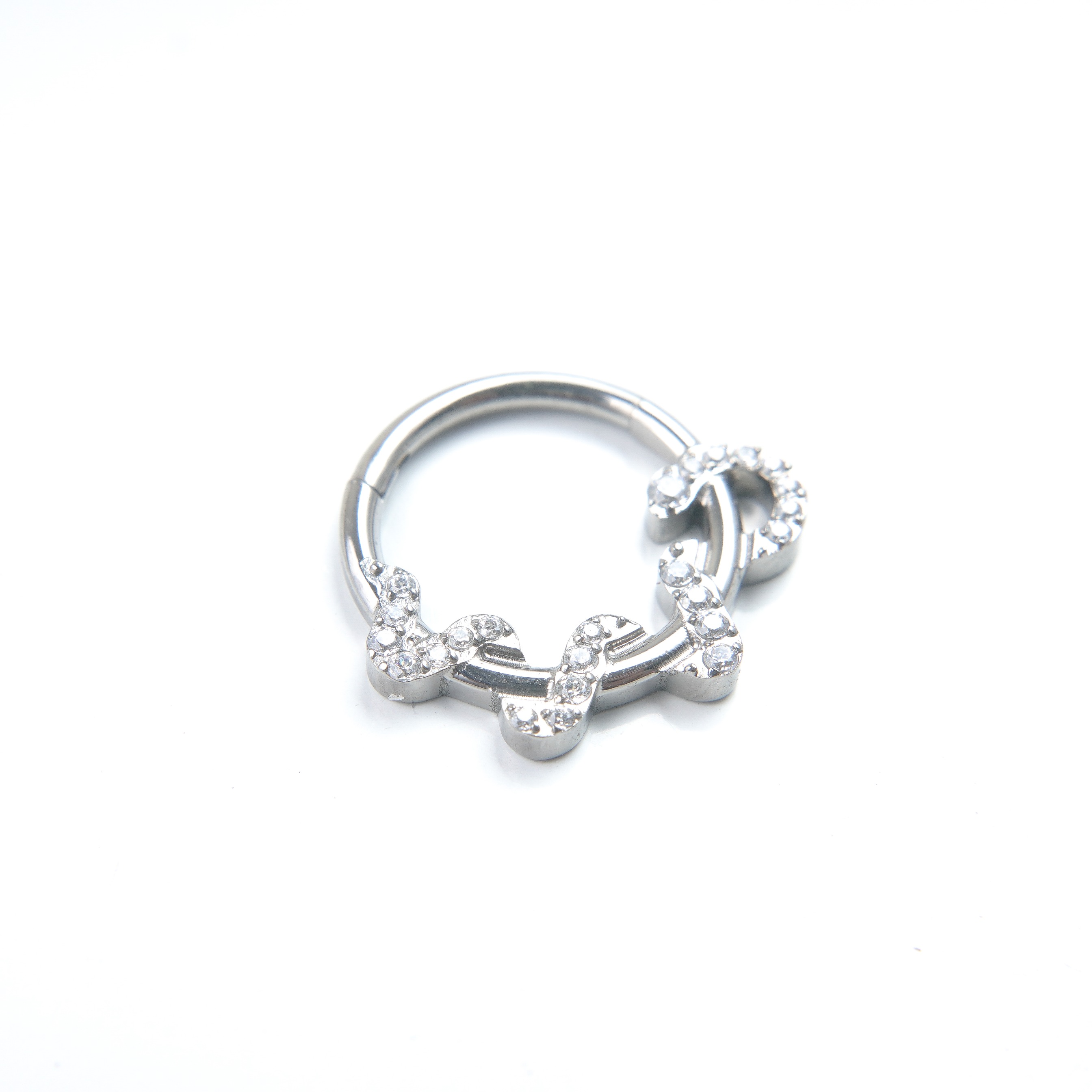 Crystal Phyton Ring - Titanium