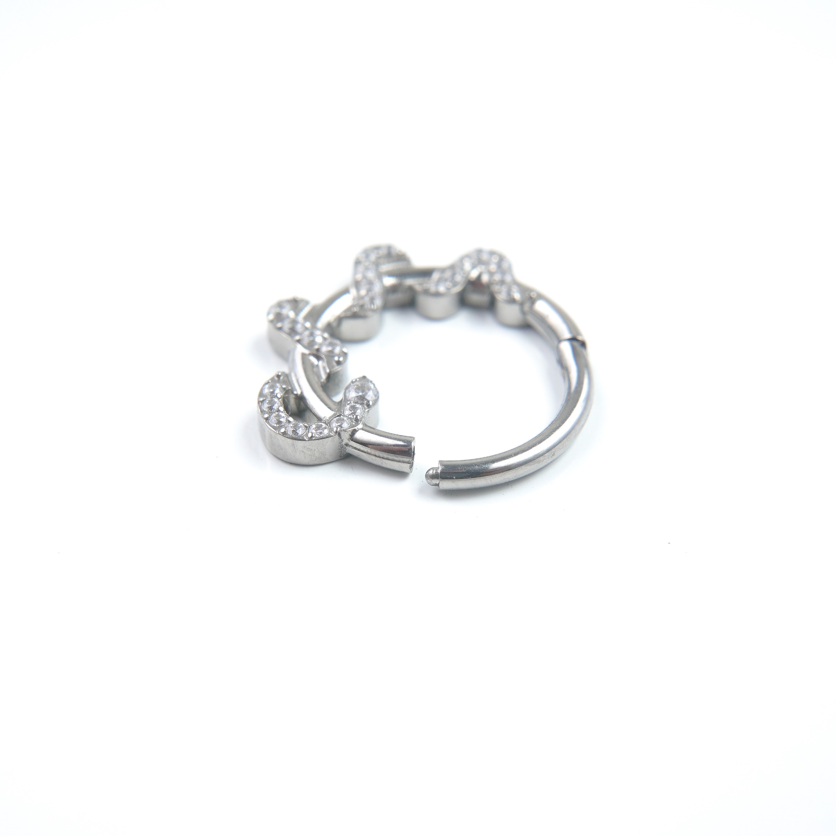 Crystal Phyton Ring - Titanium