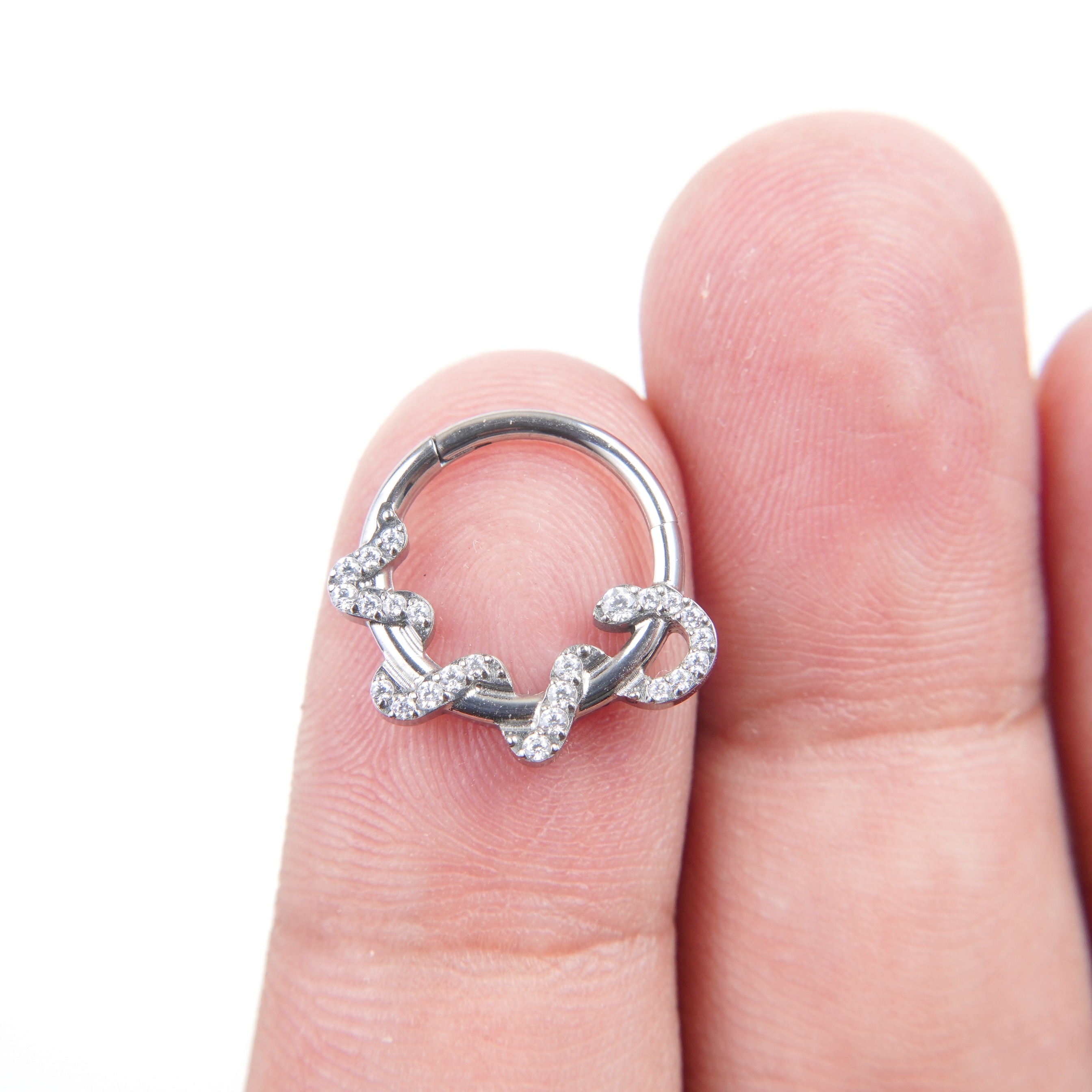 Crystal Phyton Ring - Titanium