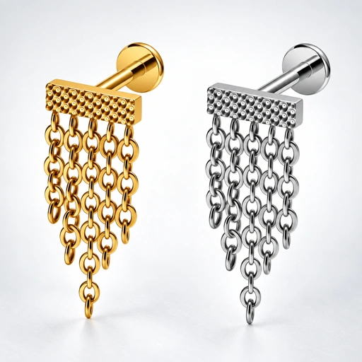 Chain Fringe Earrings - Titanium