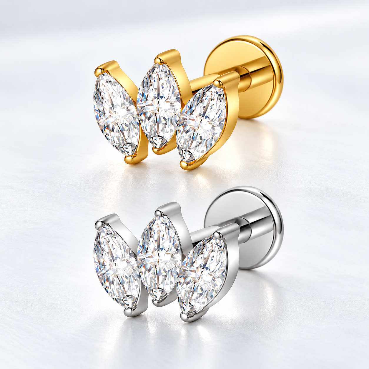 Triple Marquise - Titanium