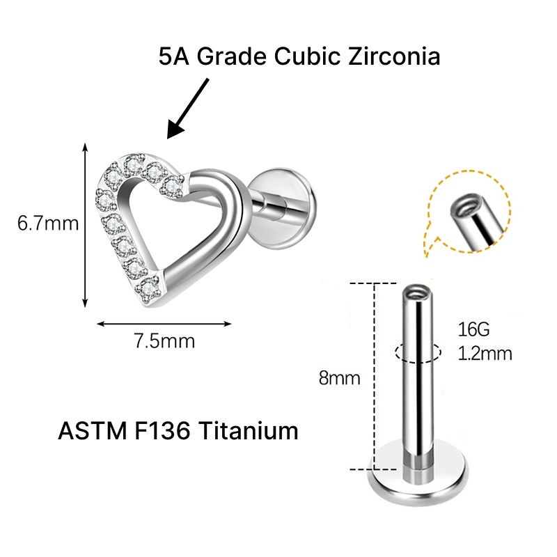 Open Heart CZ - Titanium