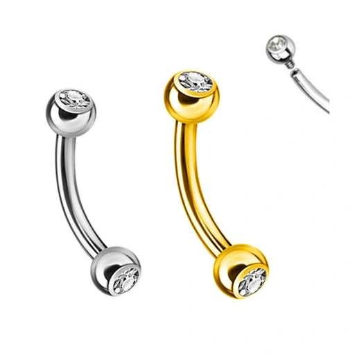 Image of Dazzle Curved Barbell - Titanium