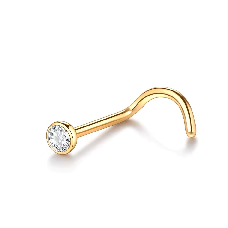 Crystal Gem Screw - Nostril Titanium